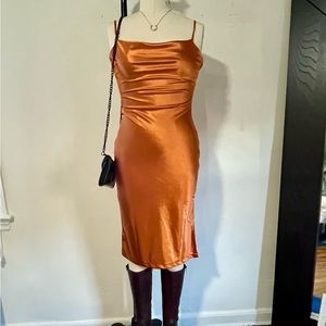 Slinky rust copper dress